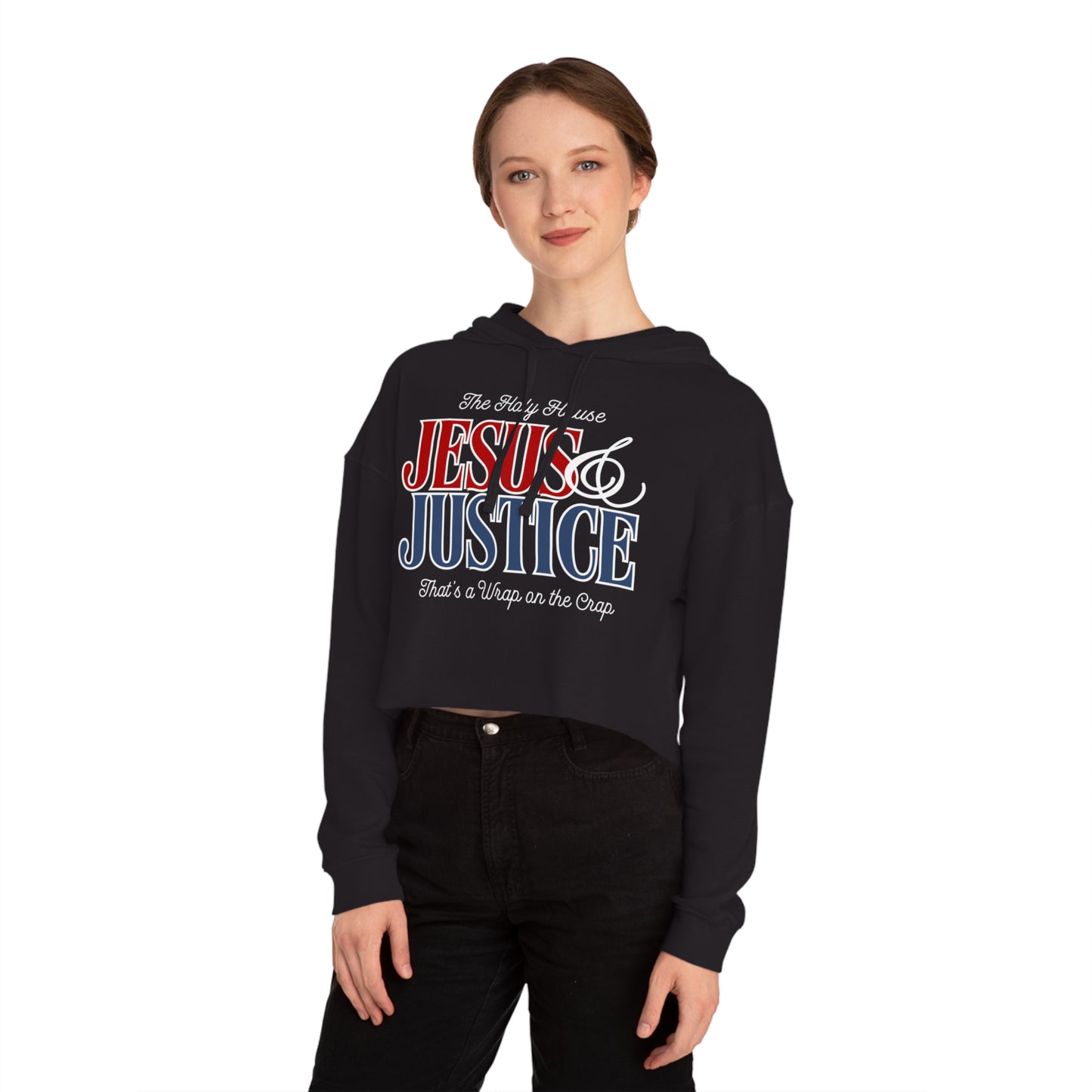 JESUS & JUSTICE CROP HOODIE