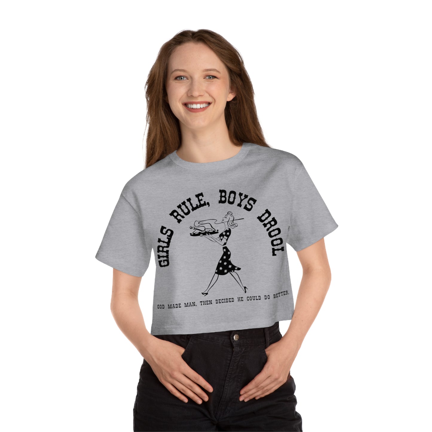 GIRLS RULE BOYS DROOL CROP TEE