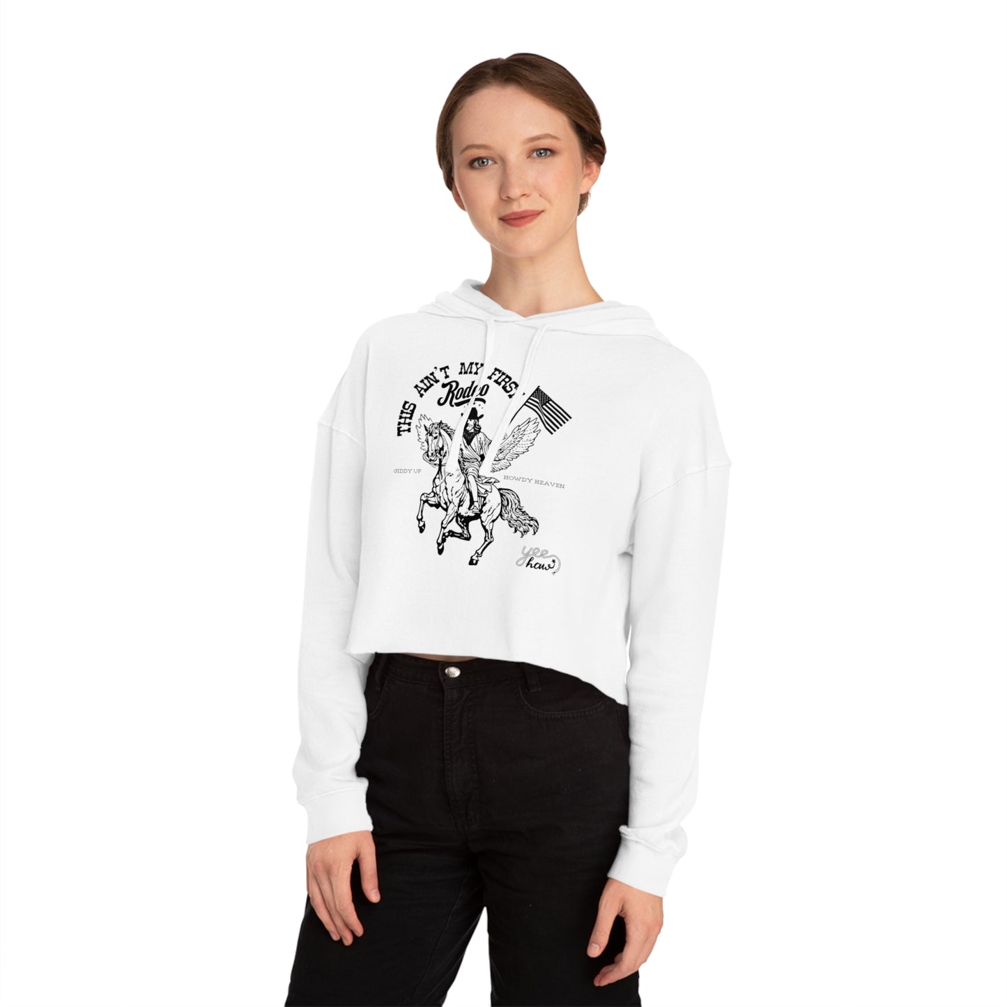 JESUS RODEO CROP HOODIE