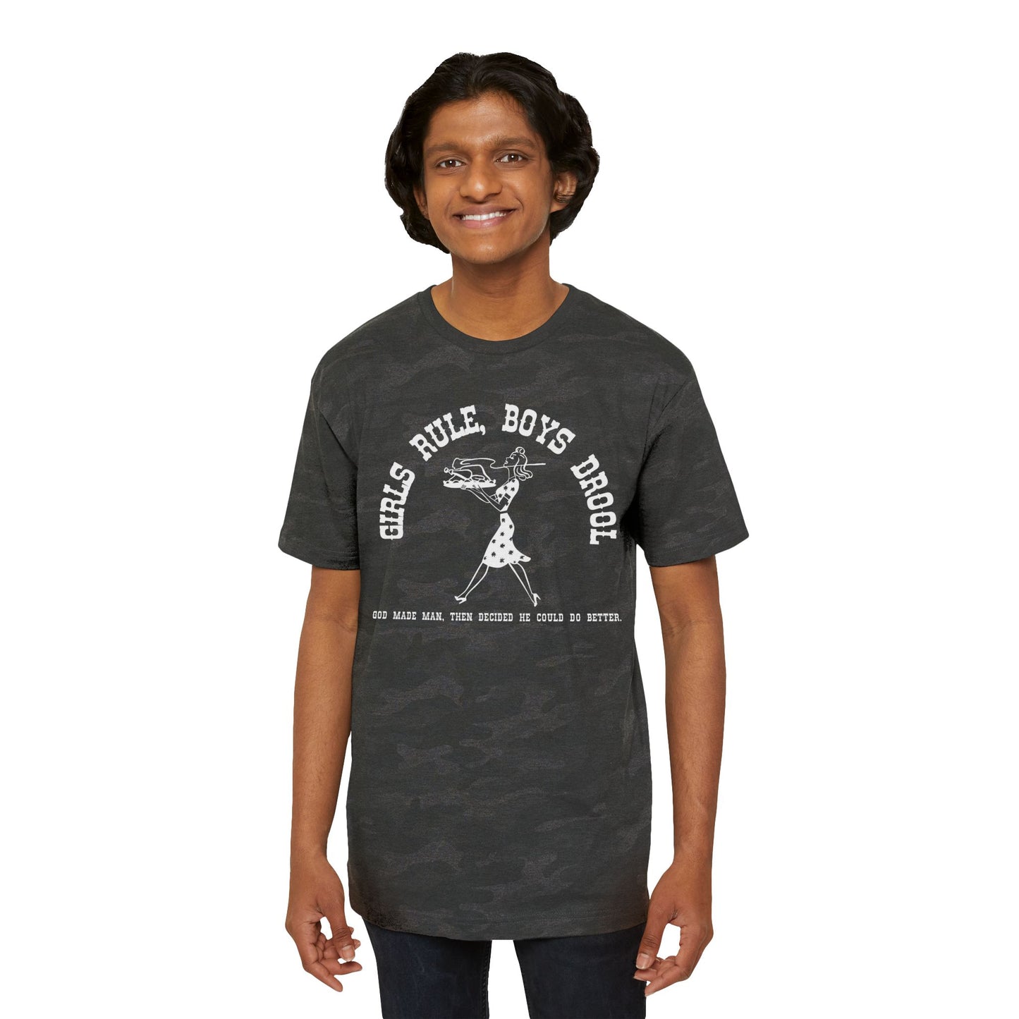 GIRLS RULE BOYS DROOL PATTERN TEE