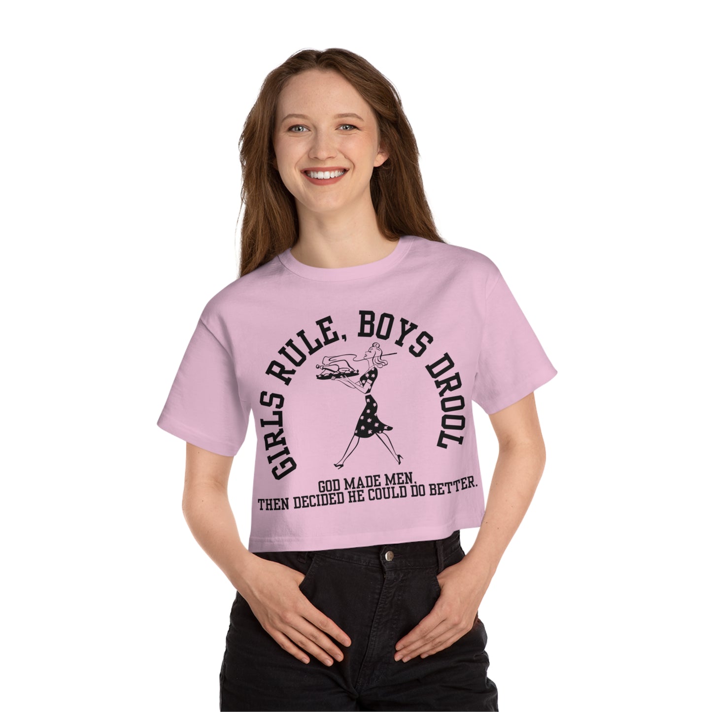 GIRLS RULE BOY DROOL CROP TEE