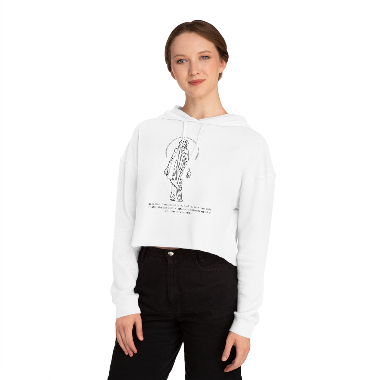 OH MY JESUS CROP HOODIE