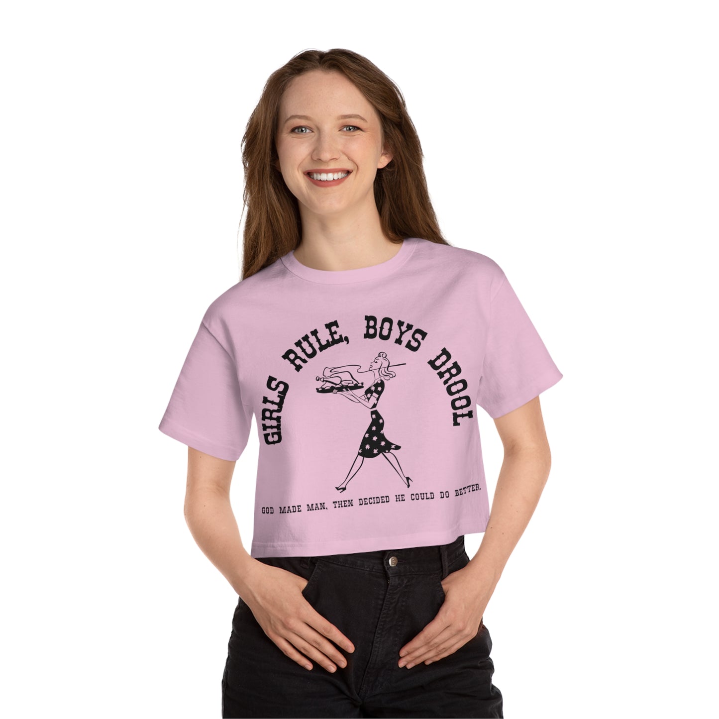 GIRLS RULE BOYS DROOL CROP TEE