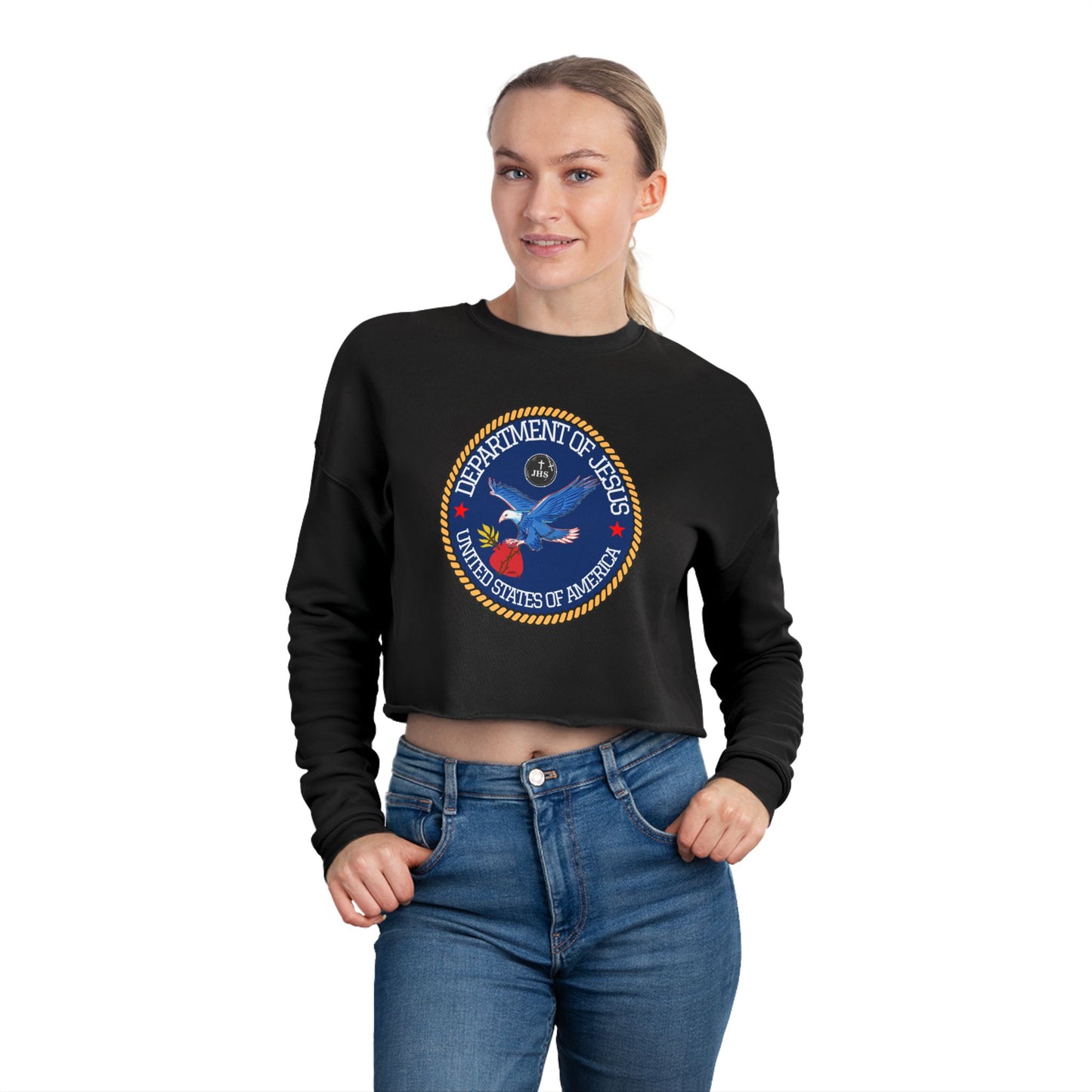 DEPARTMENT OF JESUS CROP SWEATSHIRT