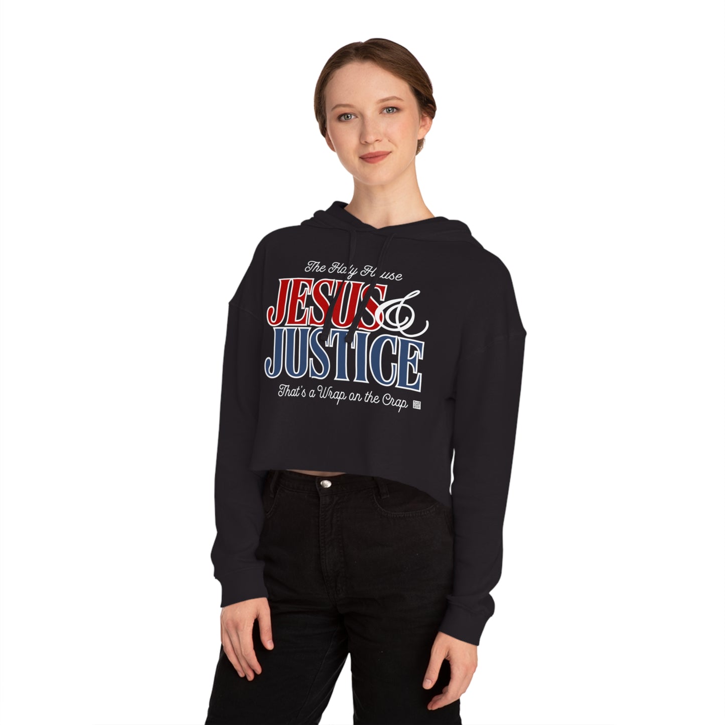 JESUS & JUSTICE CROP HOODIE