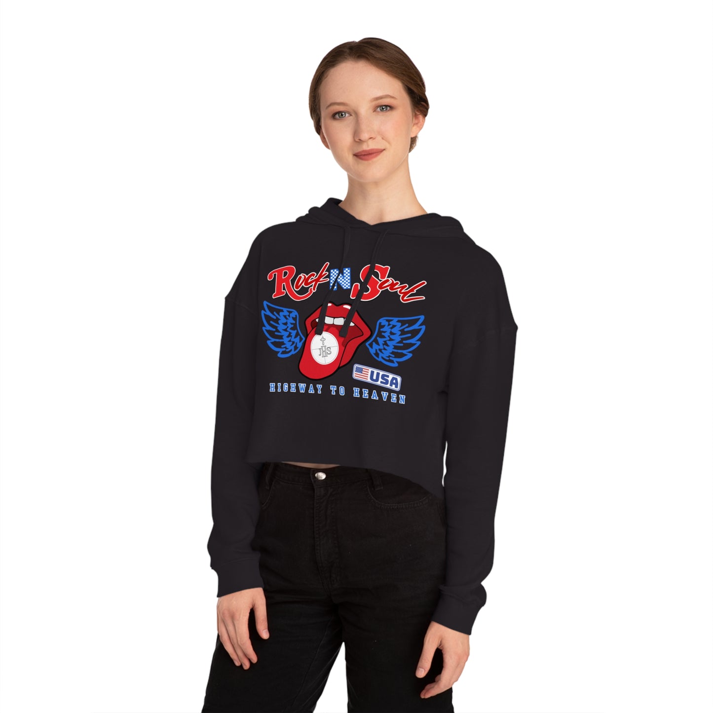ROCK & SOUL CROP HOODIE
