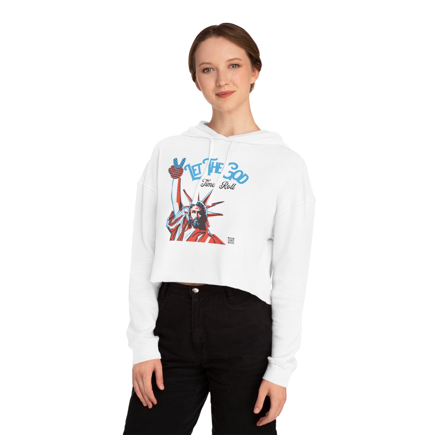 LET THE GOD TIMES ROLL CROP HOODIE