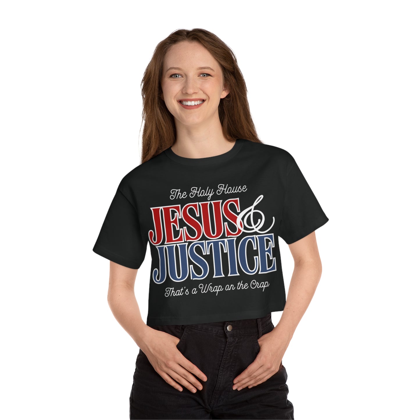 JESUS & JUSTICE CROP TEE