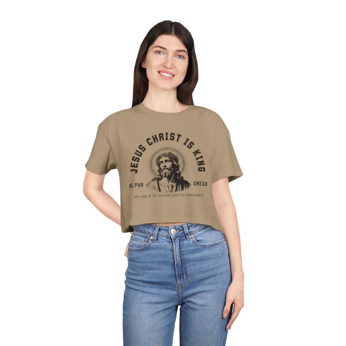 INFORM NOT CONVINCE CROP TEE