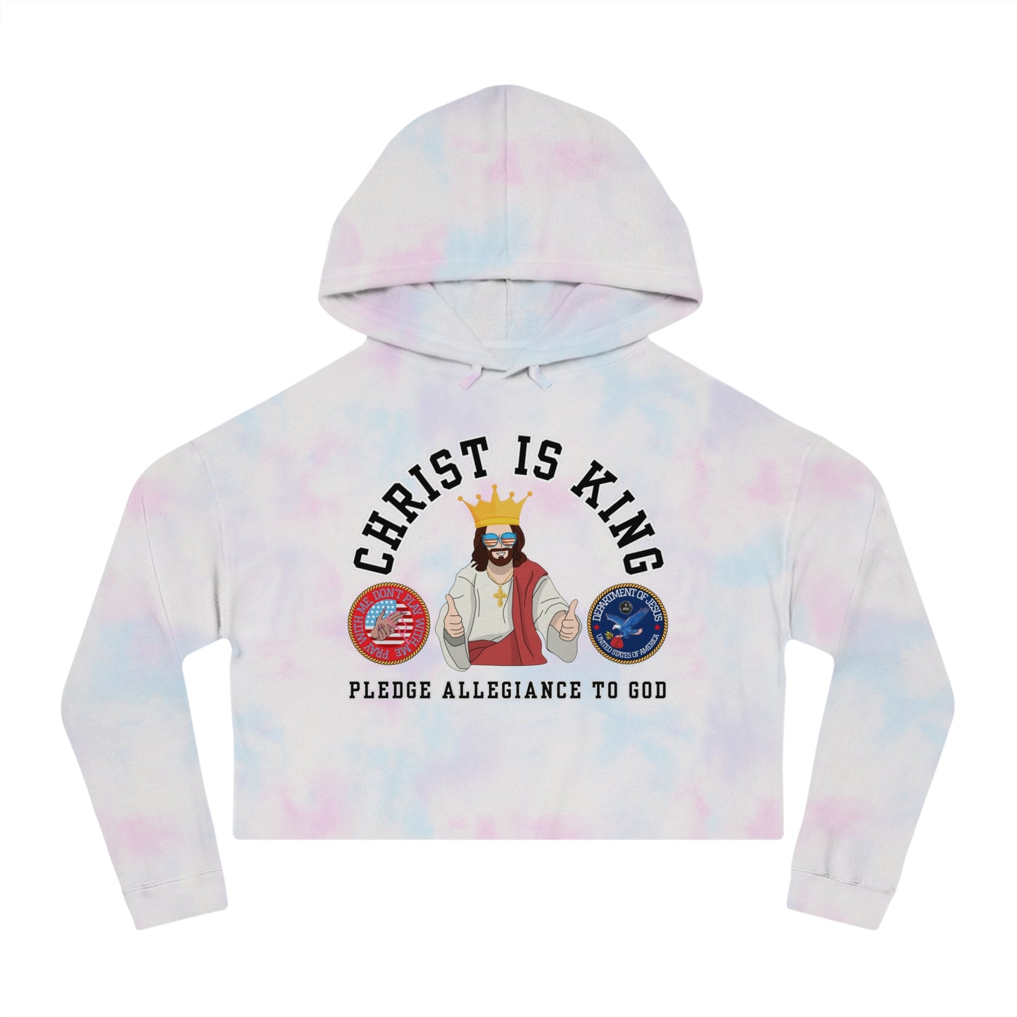 PLEDGE ALLEGIANCE TO GOD CROP HOODIE