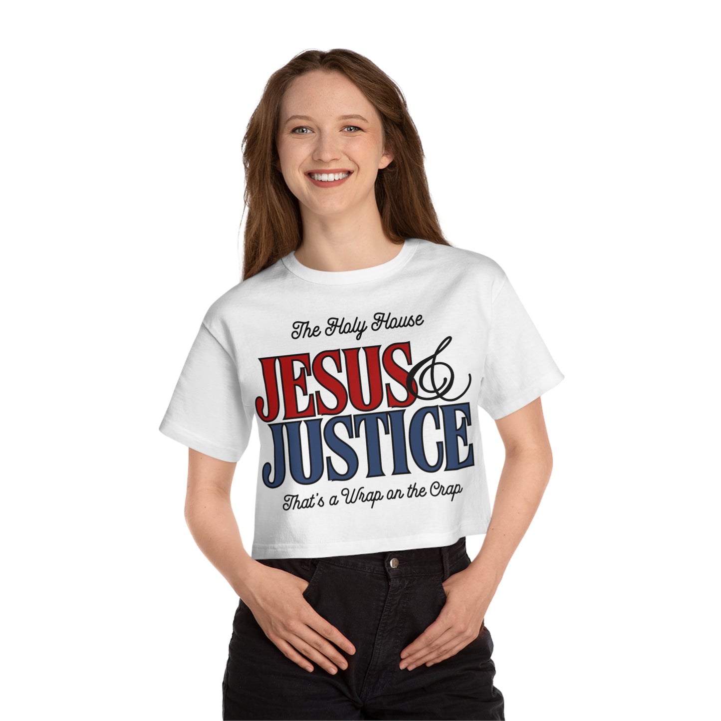 JESUS & JUSTICE CROP TEE