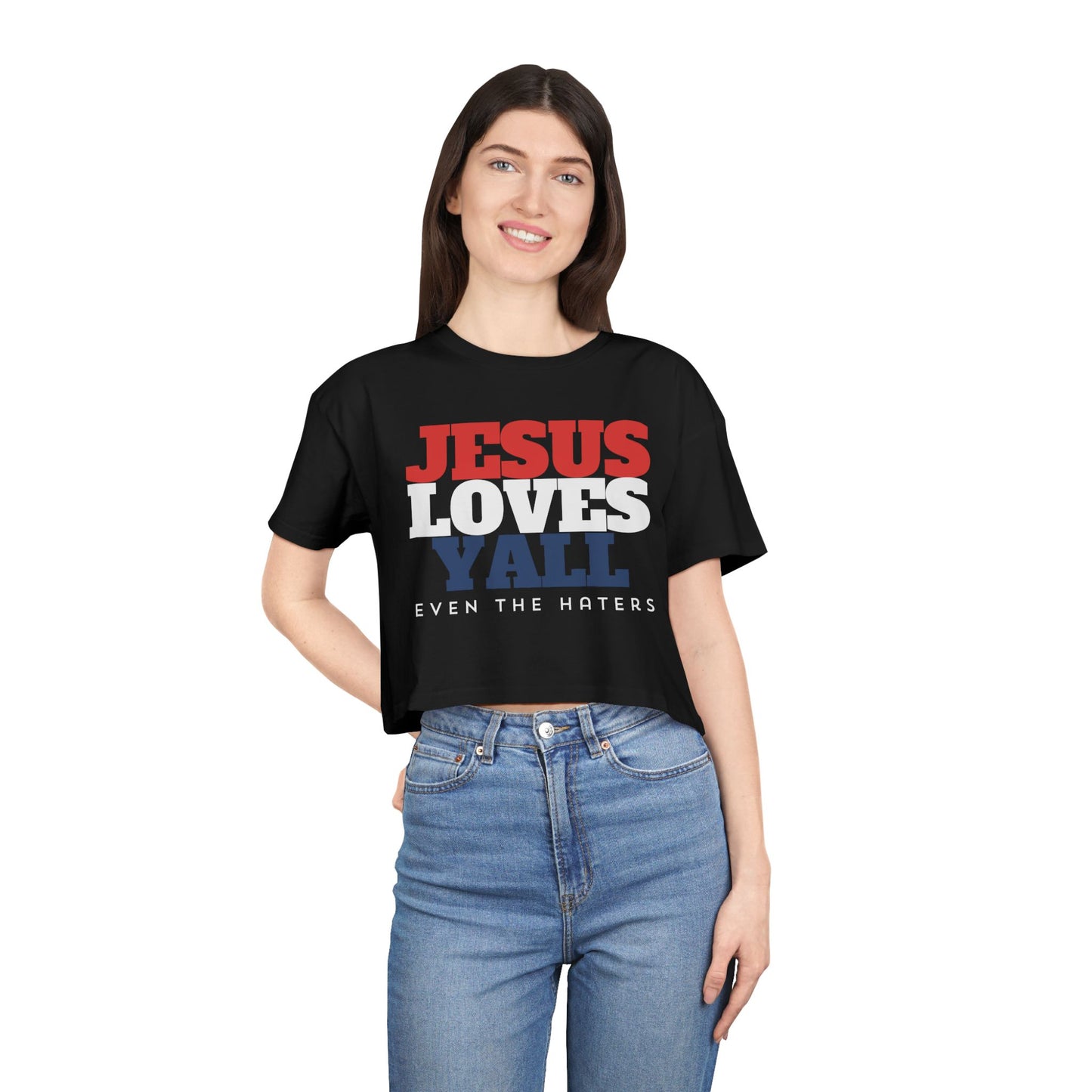 JESUS LOVES YALL CROP TEE