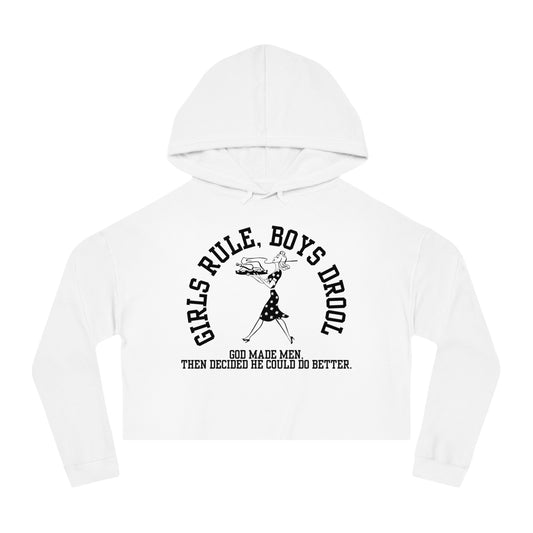 GIRLS RULE BOYS DROOL CROP HOODIE