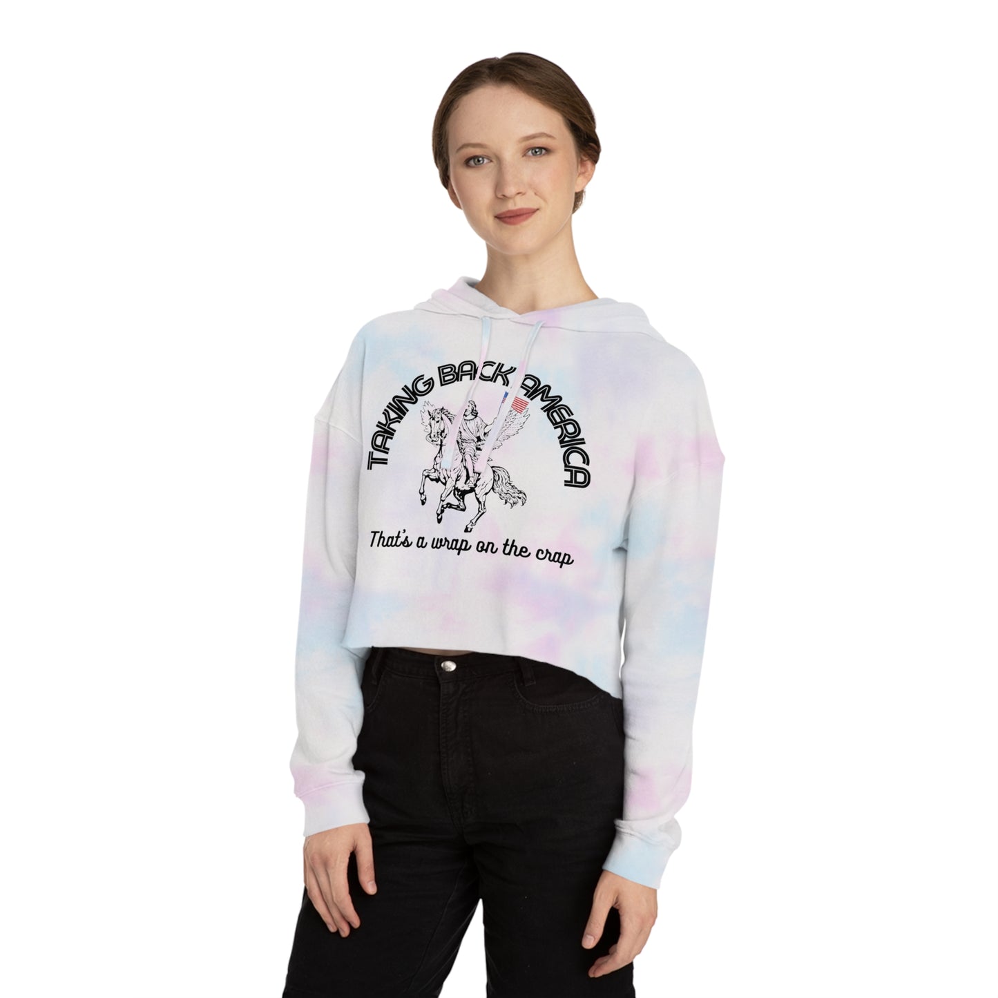 TAKING BACK AMERICA CROP HOODIE