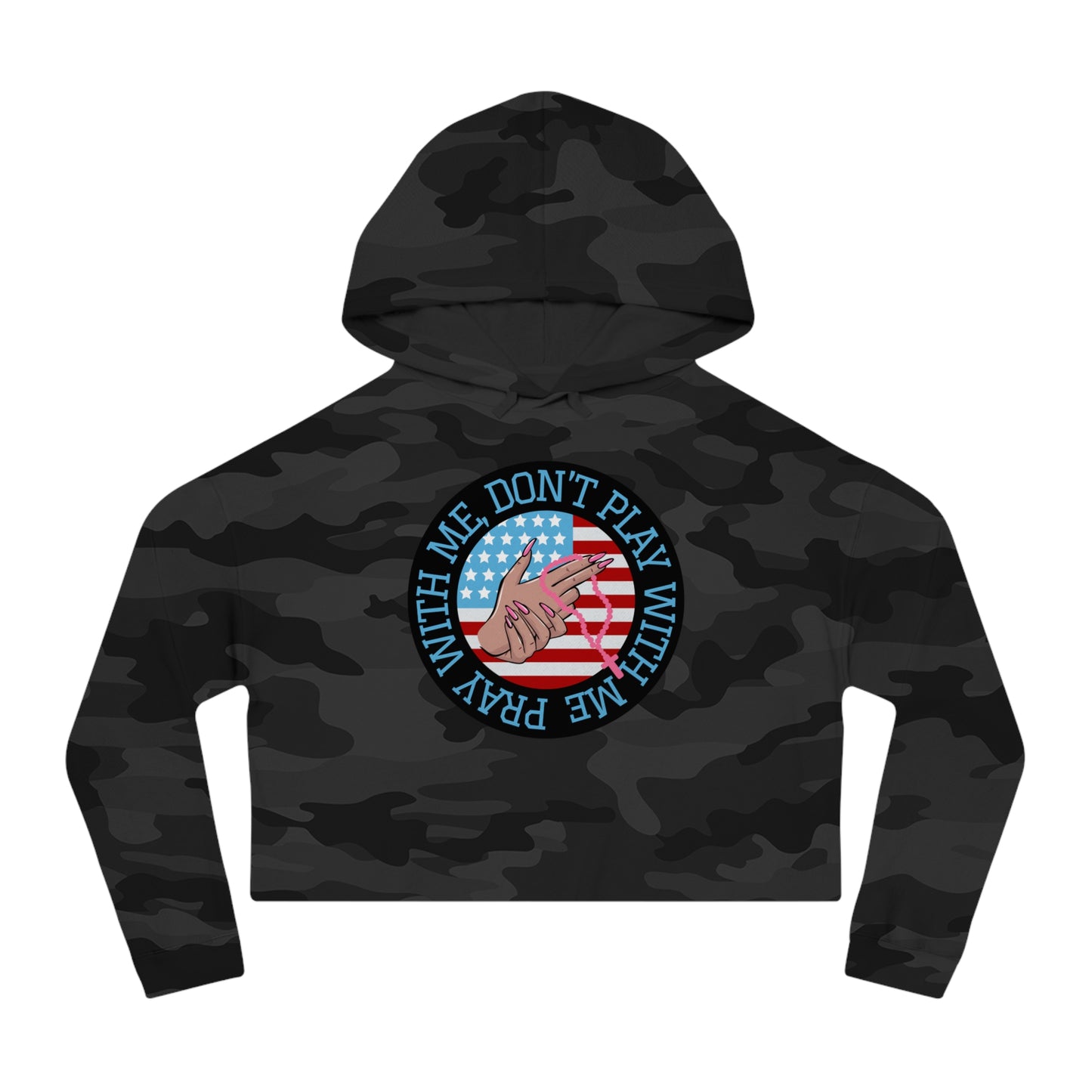 PRAY DON'T PLAY CROP HOODIE
