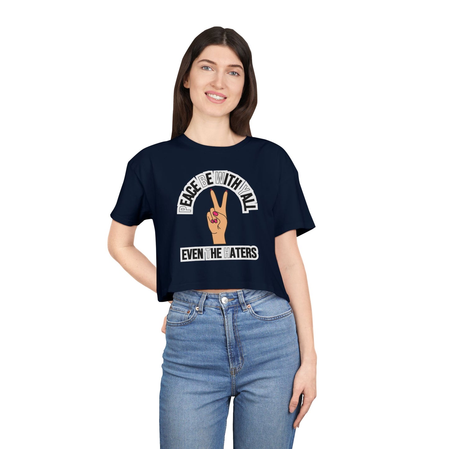 PEACE BE WITH YALL CROP TEE