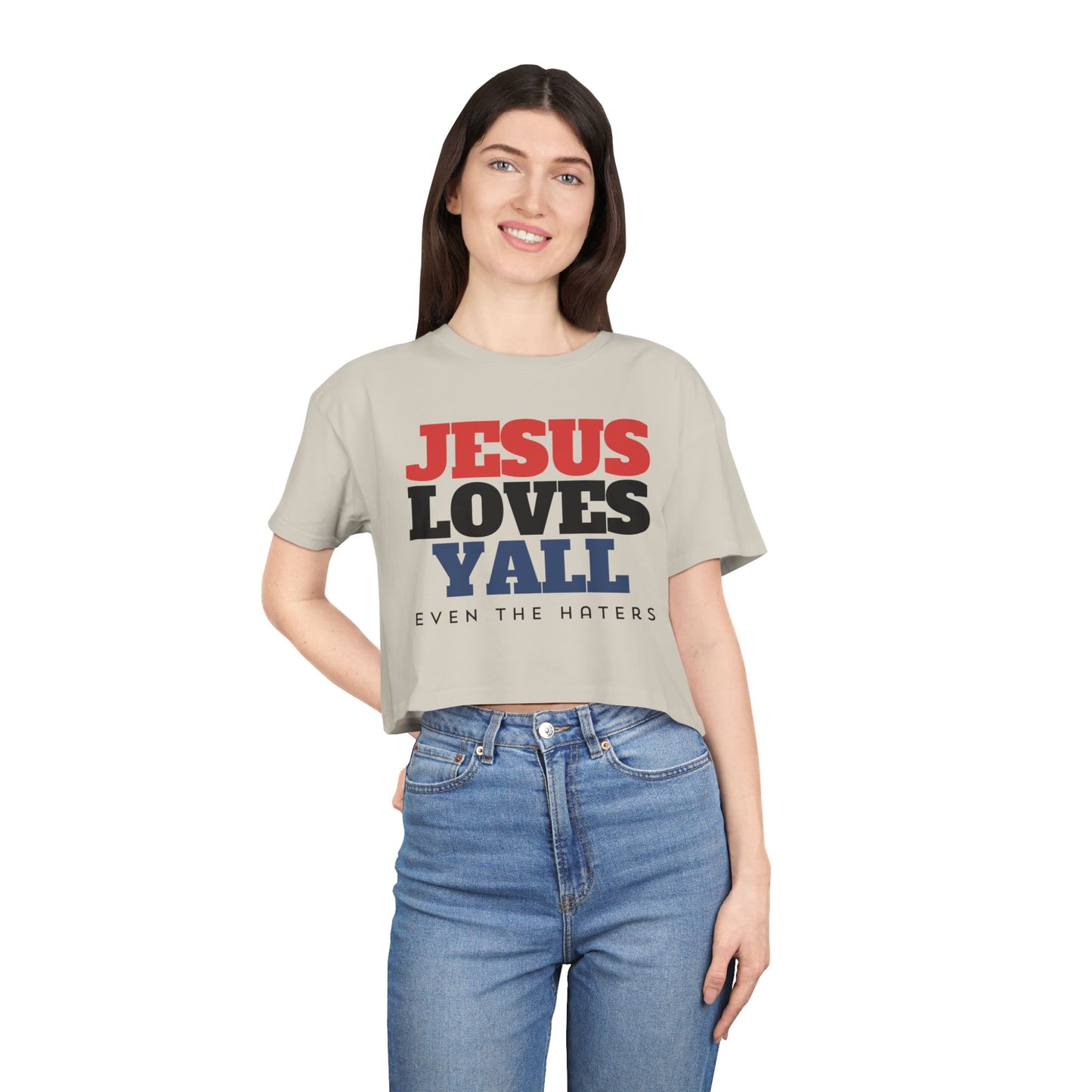 JESUS LOVES YALL CROP TEE