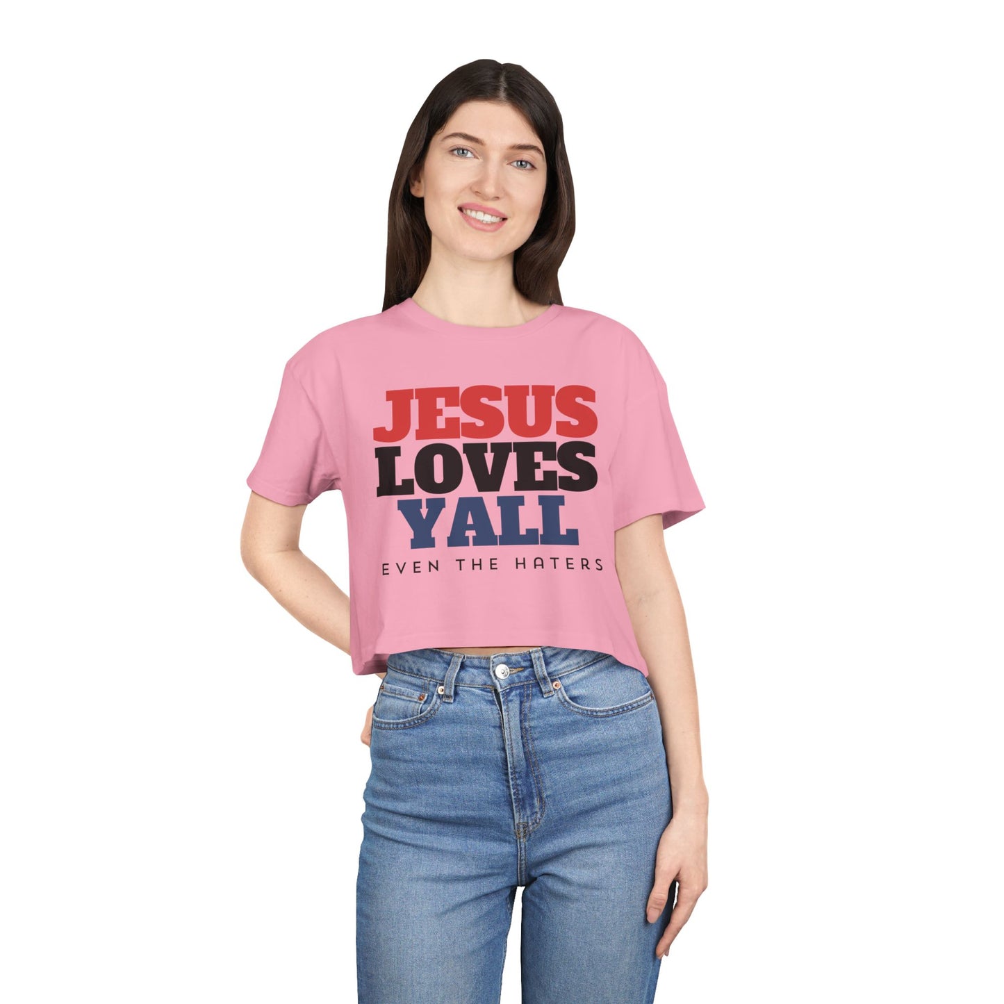 JESUS LOVES YALL CROP TEE