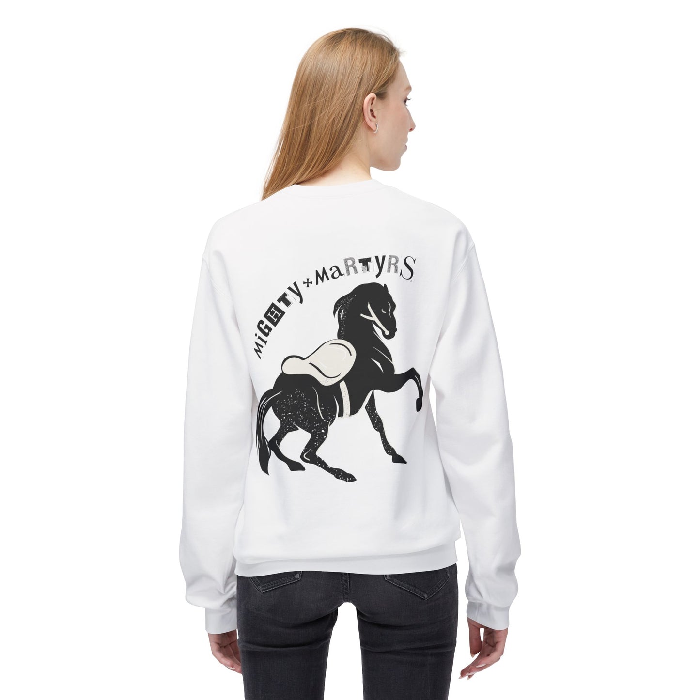 MISERABLY HAPPY MIGHTY MARTYR SWEATSHIRT