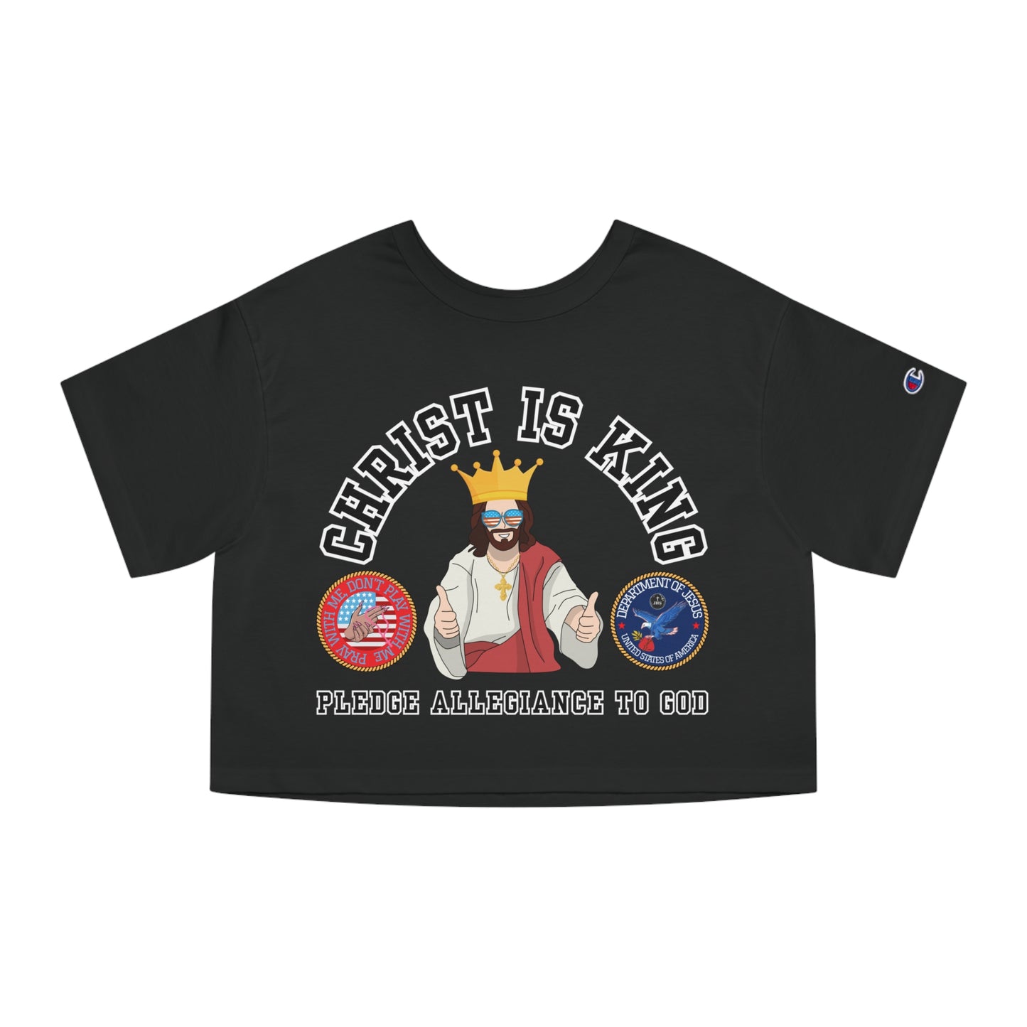 PLEDGE ALLEGIANCE TO GOD CROP TEE