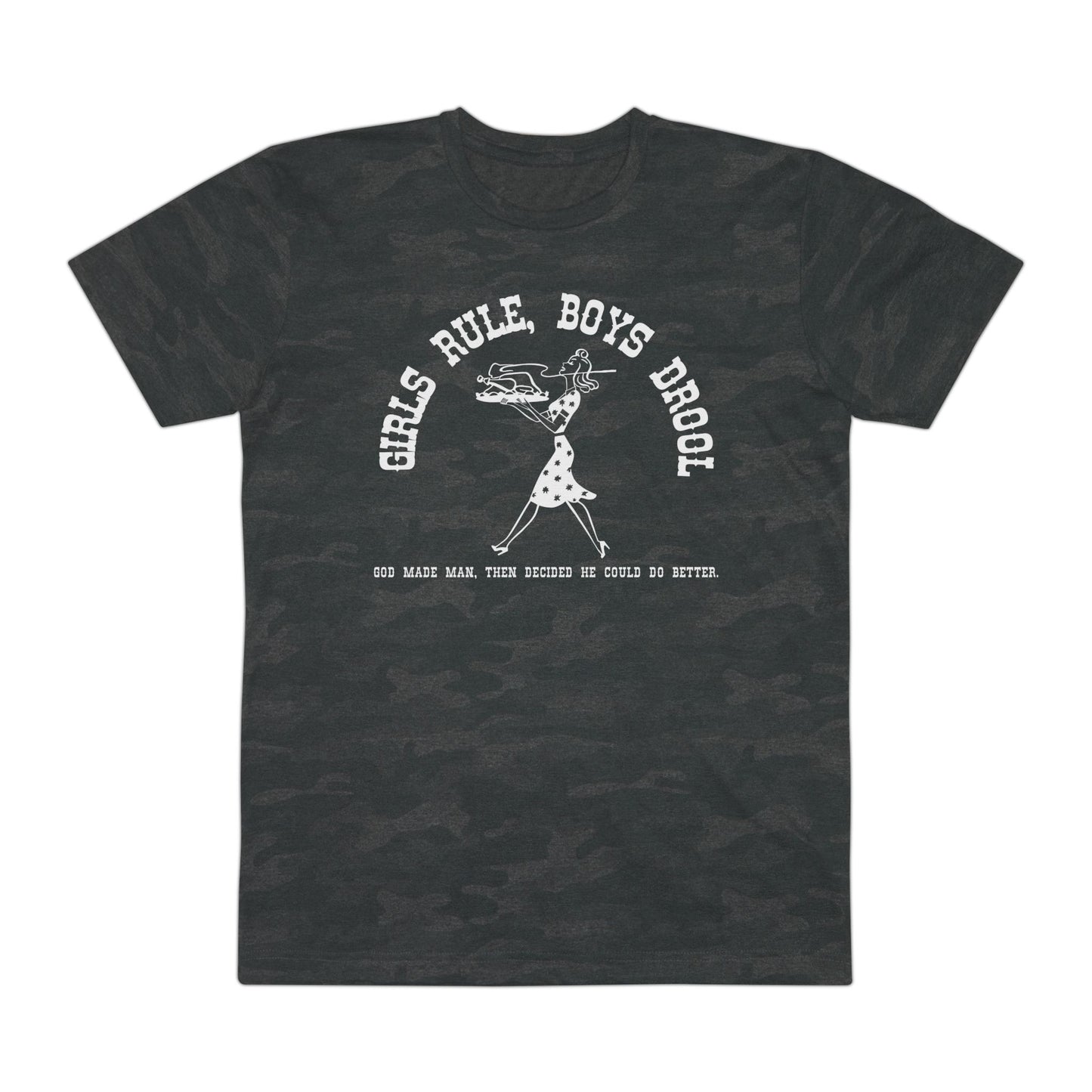 GIRLS RULE BOYS DROOL PATTERN TEE