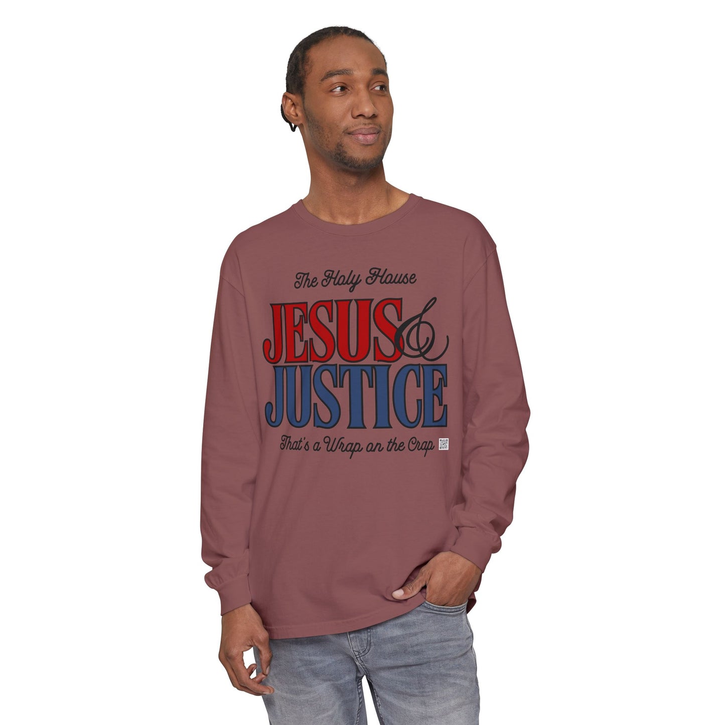 JESUS AND JUSTICE LONGSLEEVE TEE