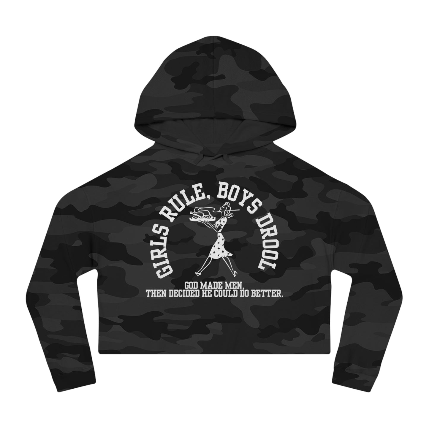 GIRLS RULE BOYS DROOL CROP HOODIE