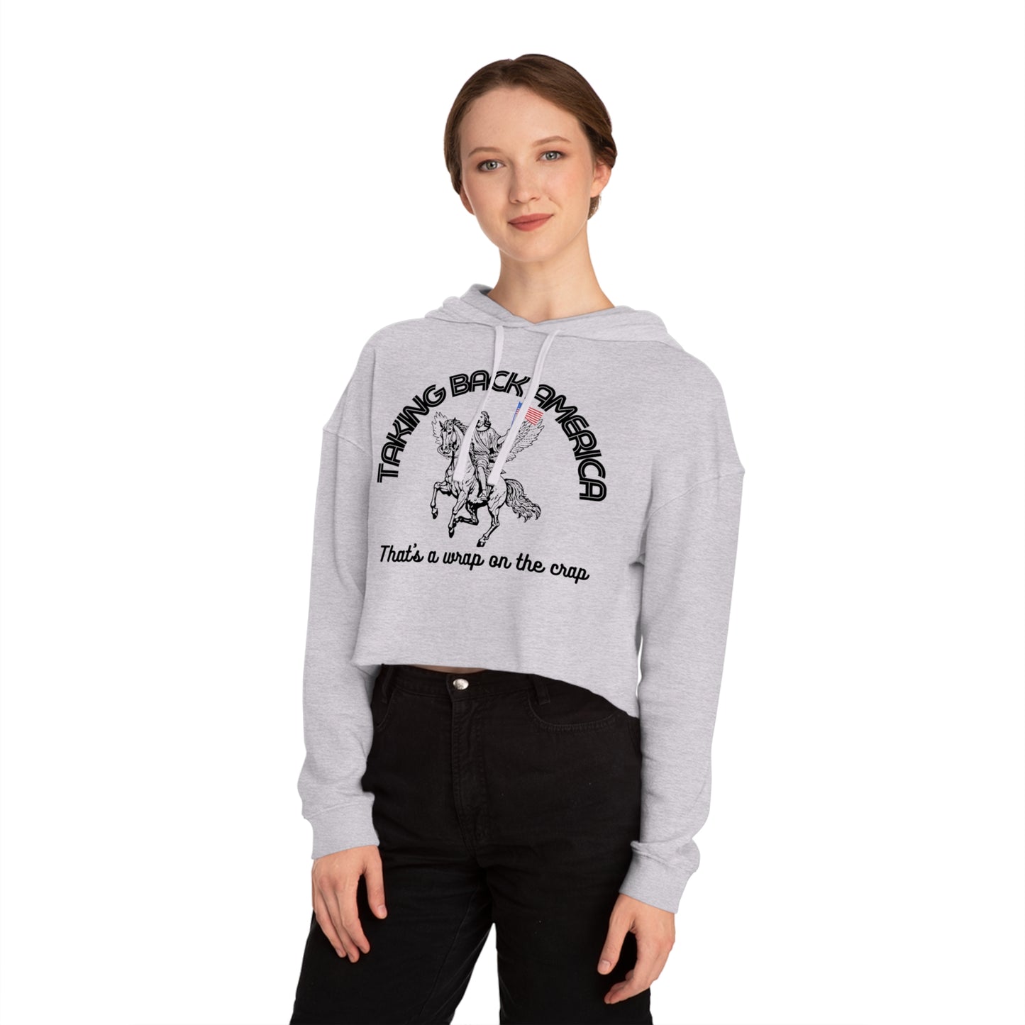 TAKING BACK AMERICA CROP HOODIE