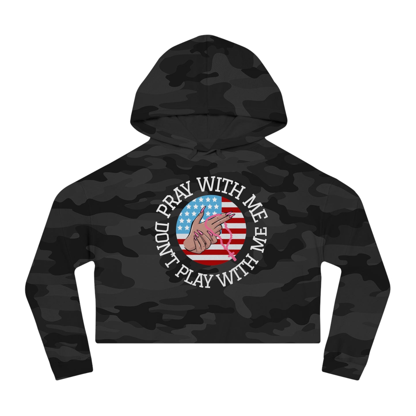 PRAY DON'T PLAY CROP HOODIE