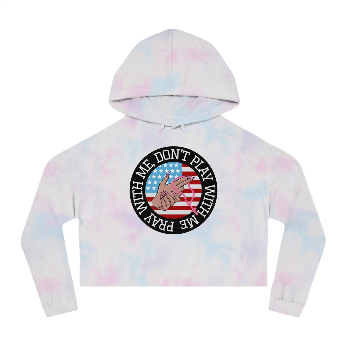 PRAY DON'T PLAY CROP HOODIE
