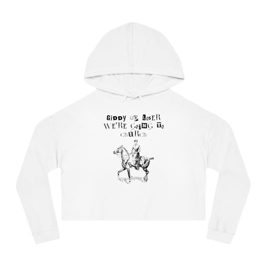 GIDDY UP LOSER CROP HOODIE