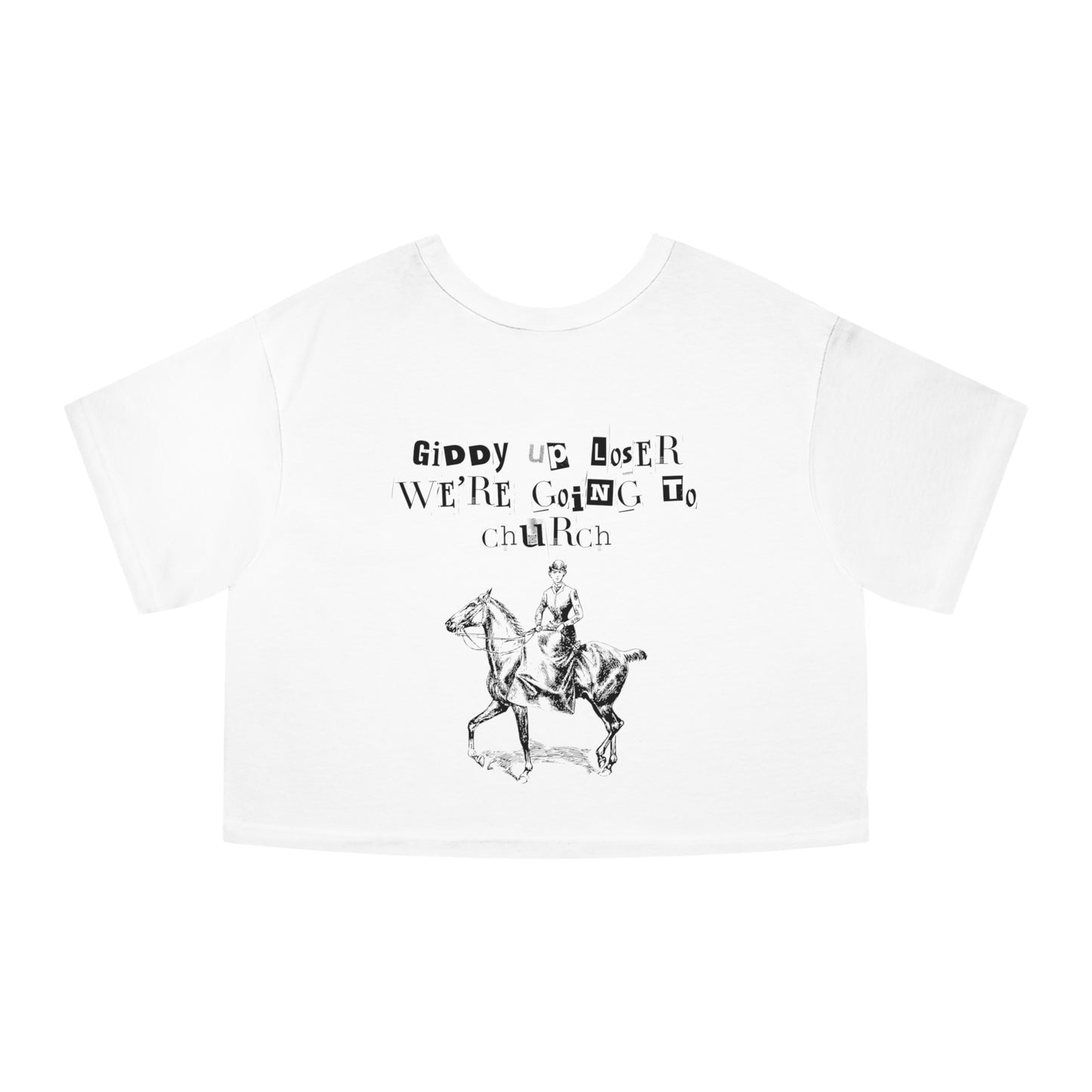 MISERABLY HAPPY X GIDDY UP CROPTOP