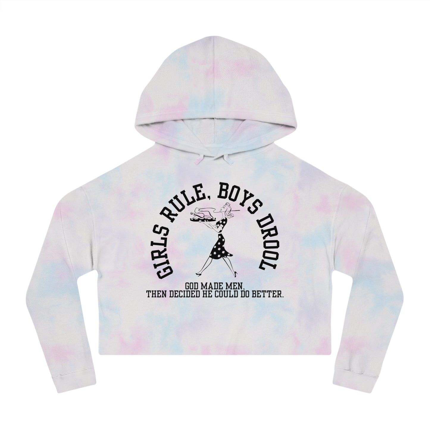 GIRLS RULE BOYS DROOL CROP HOODIE