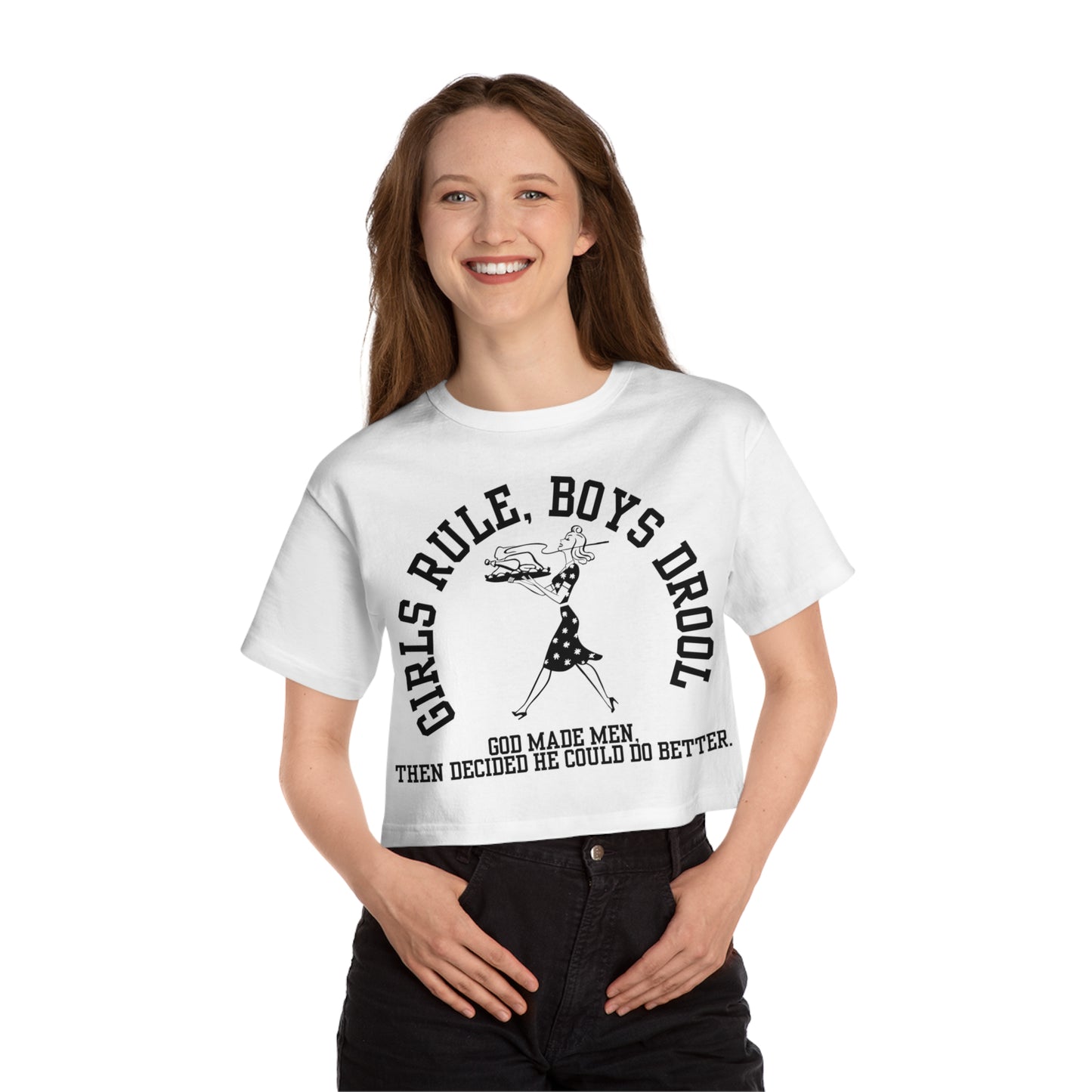 GIRLS RULE BOY DROOL CROP TEE