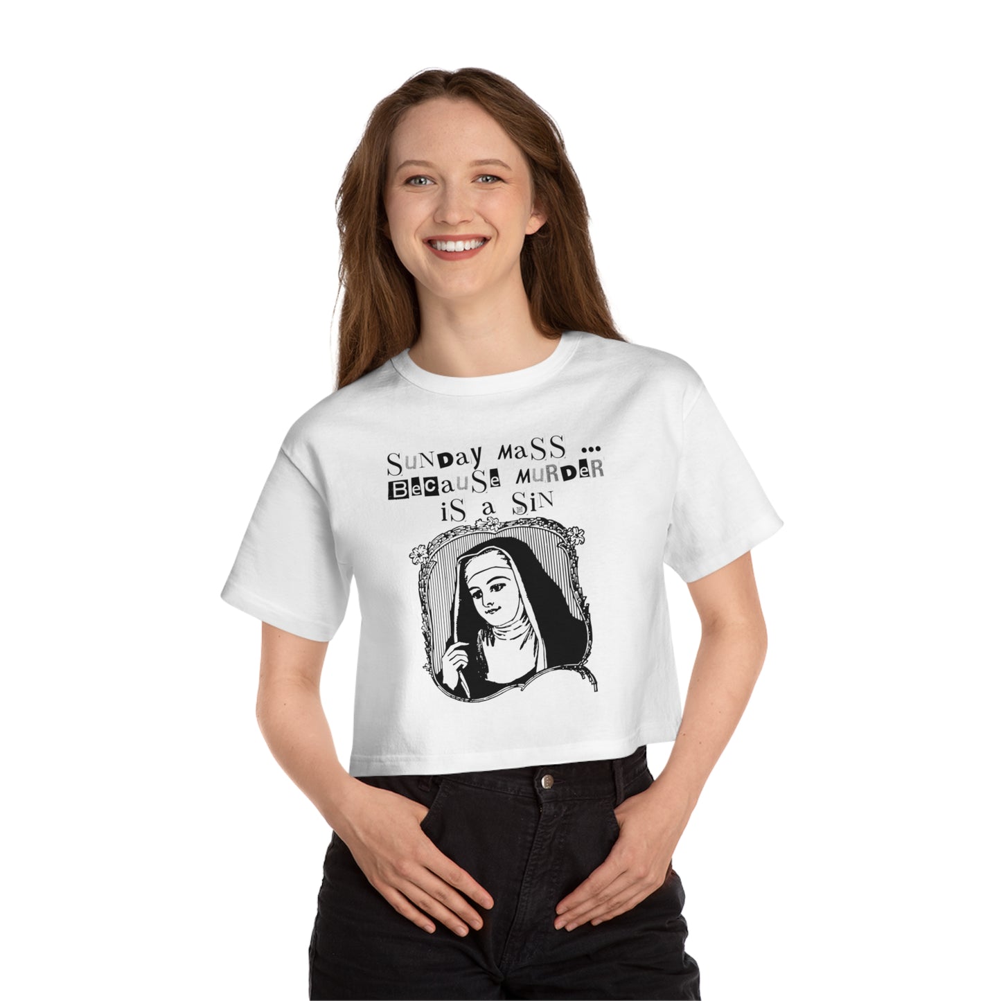 SUNDAY MASS CROP TEE
