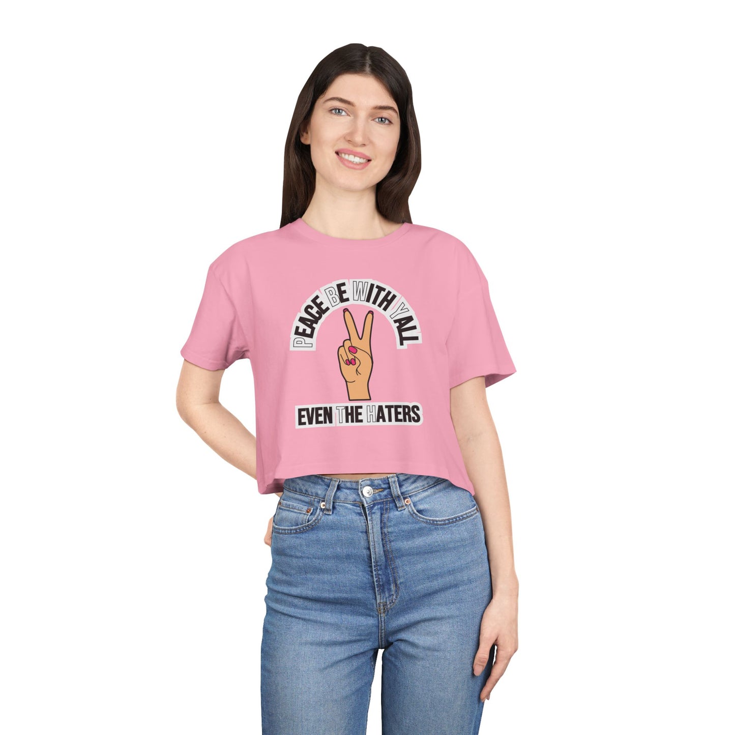 PEACE BE WITH YALL CROP TEE