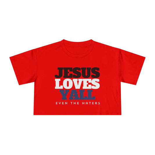 JESUS LOVES YALL CROP TEE