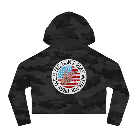 PRAY DON'T PLAY CROP HOODIE