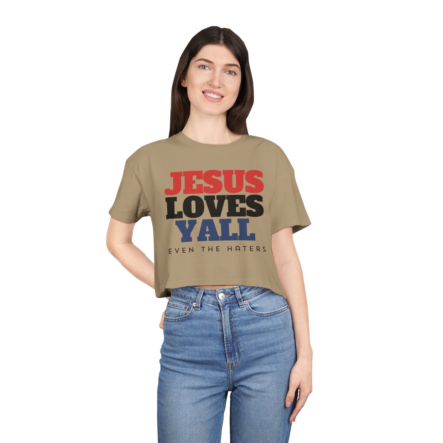 JESUS LOVES YALL CROP TEE