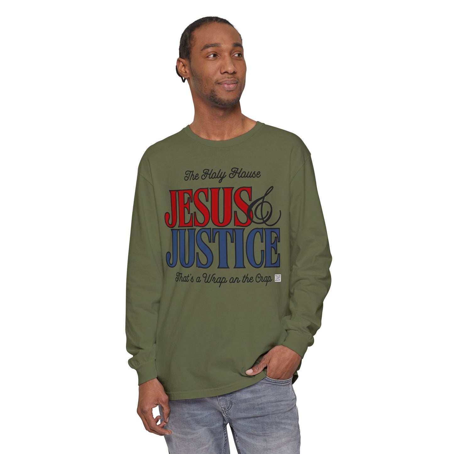 JESUS AND JUSTICE LONGSLEEVE TEE