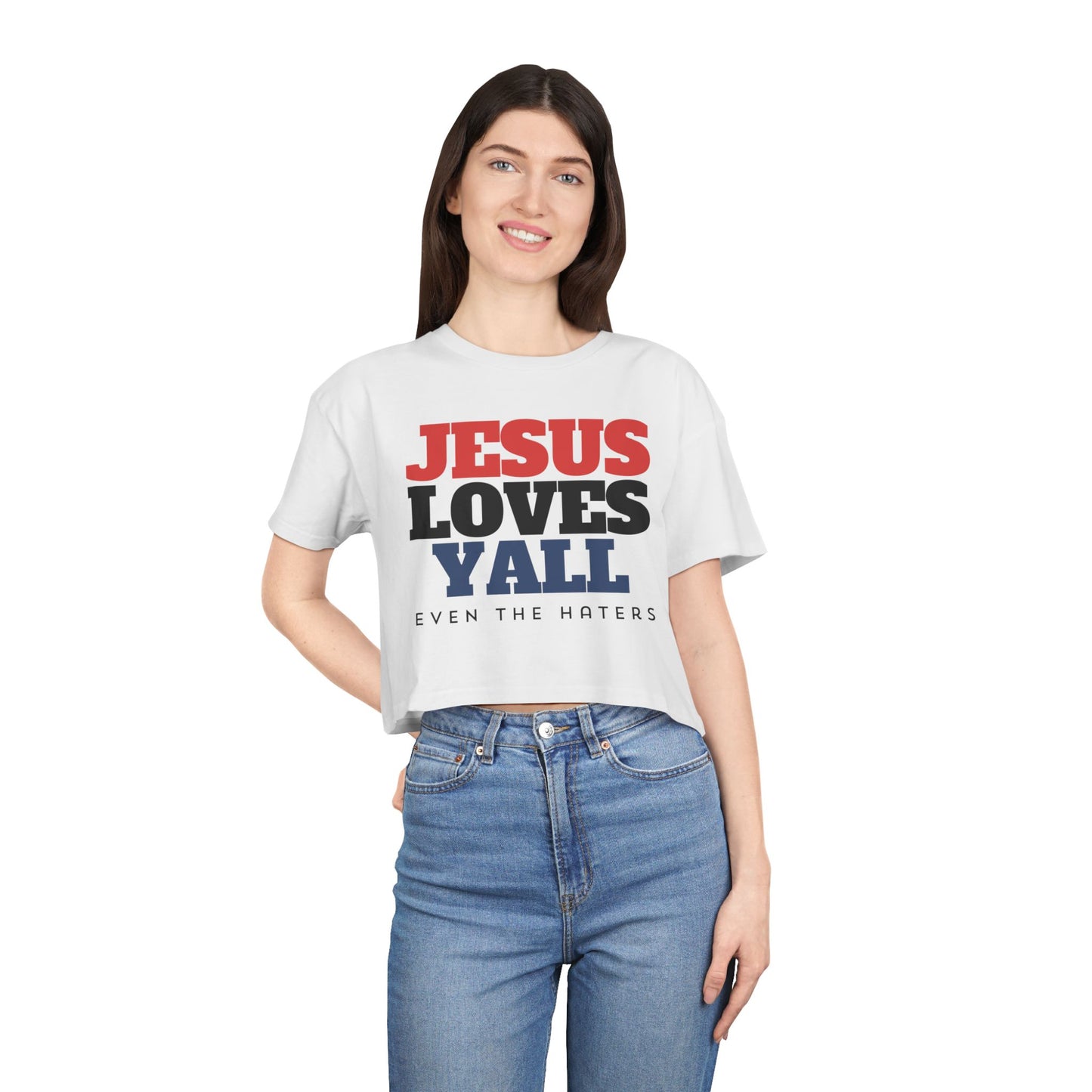 JESUS LOVES YALL CROP TEE