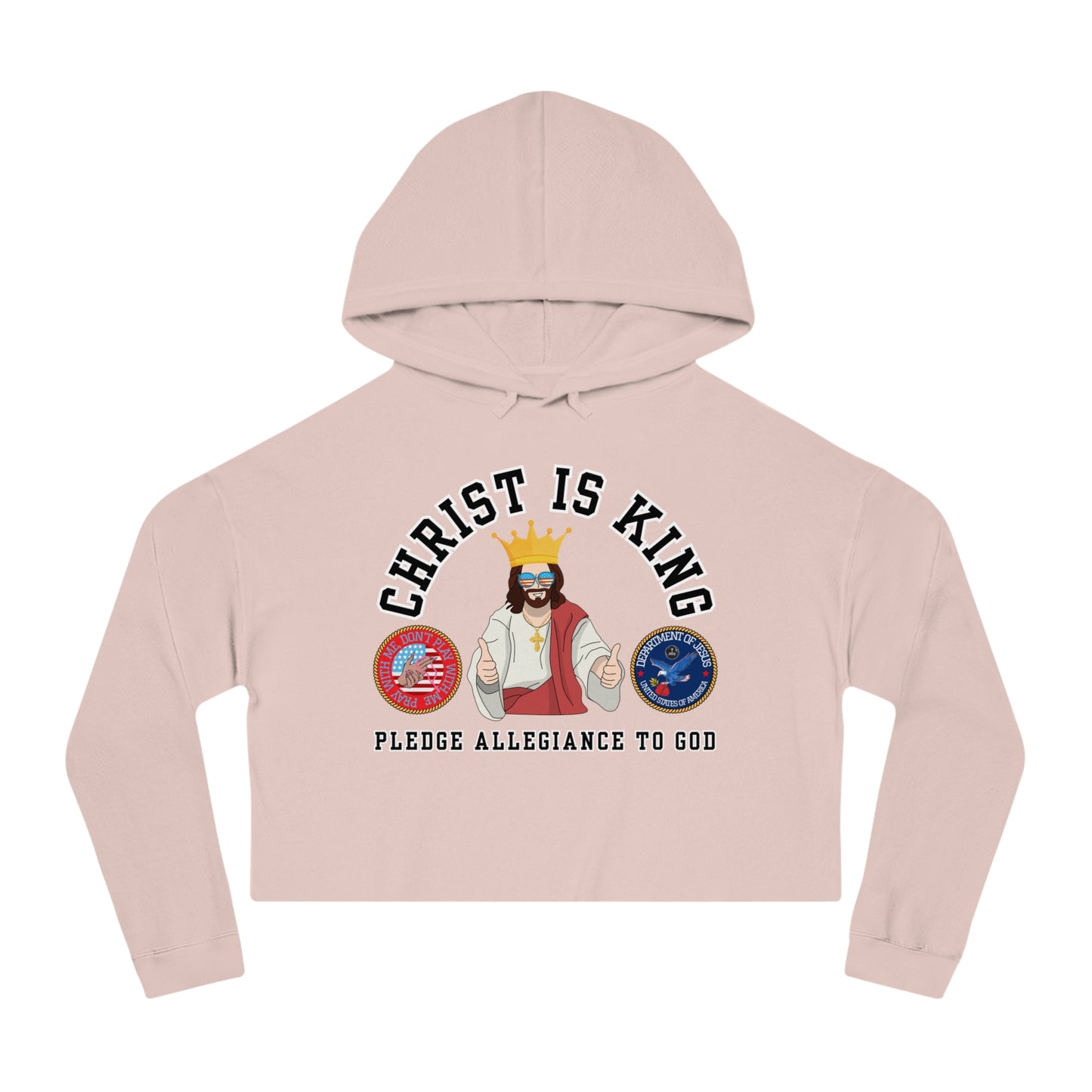 PLEDGE ALLEGIANCE TO GOD CROP HOODIE