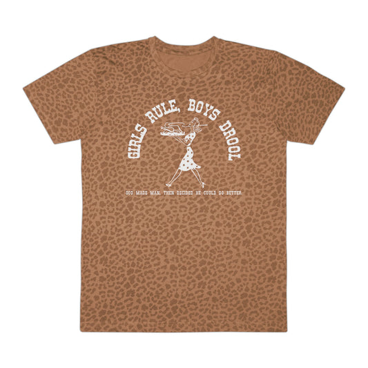 GIRLS RULE BOYS DROOL PATTERN TEE