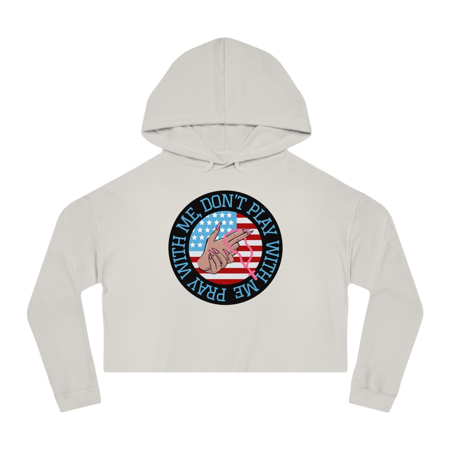 PRAY DON'T PLAY CROP HOODIE