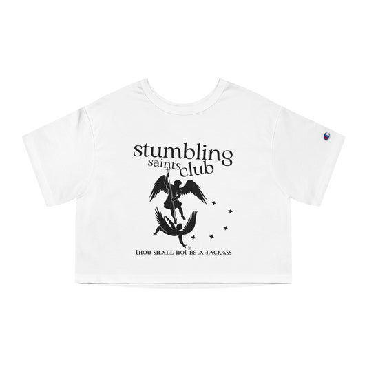 STUMBLING SAINTS CROP TEE
