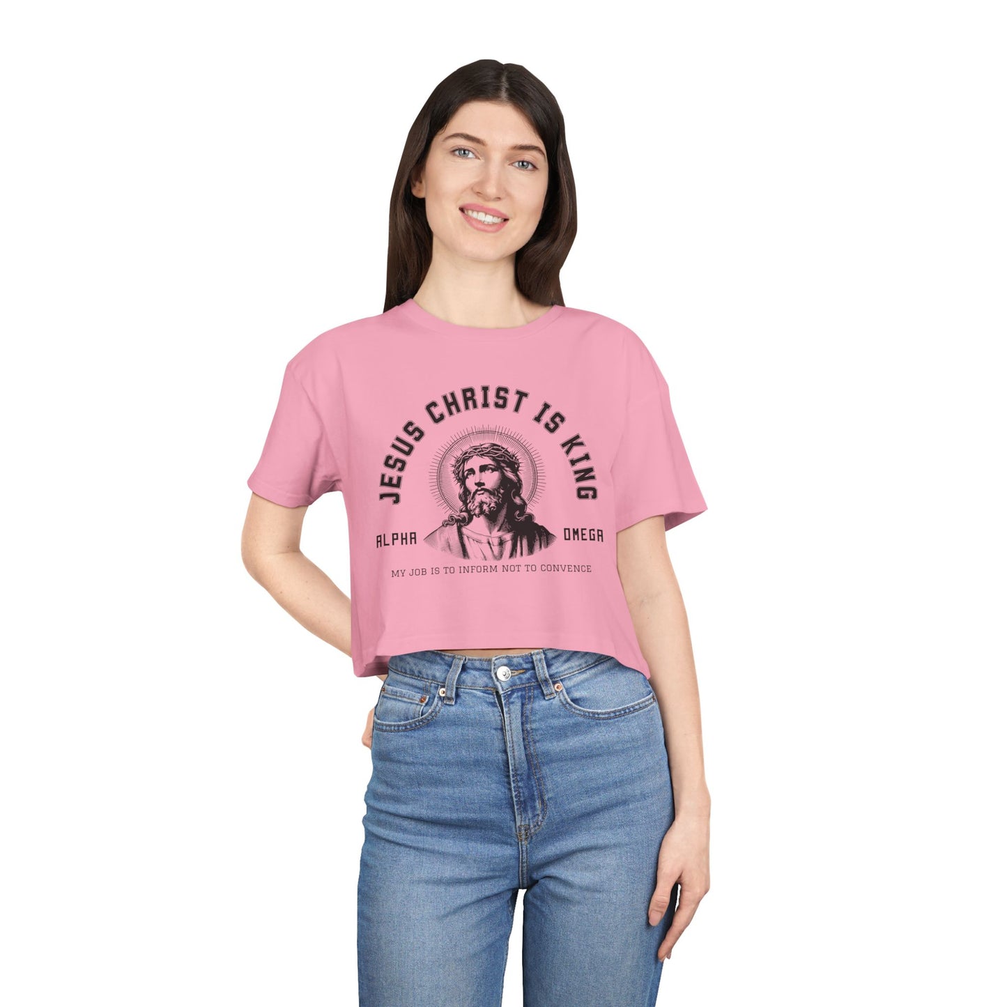 INFORM NOT CONVINCE CROP TEE