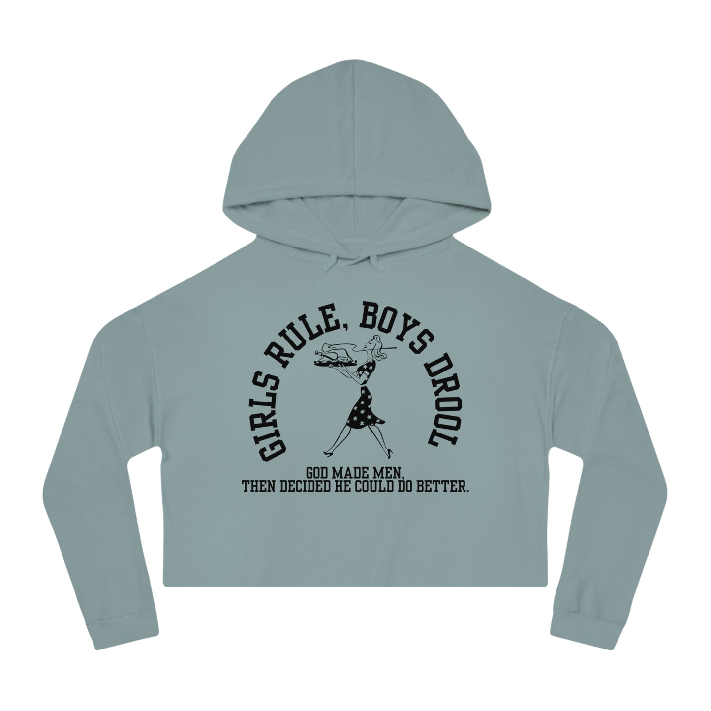 GIRLS RULE BOYS DROOL CROP HOODIE