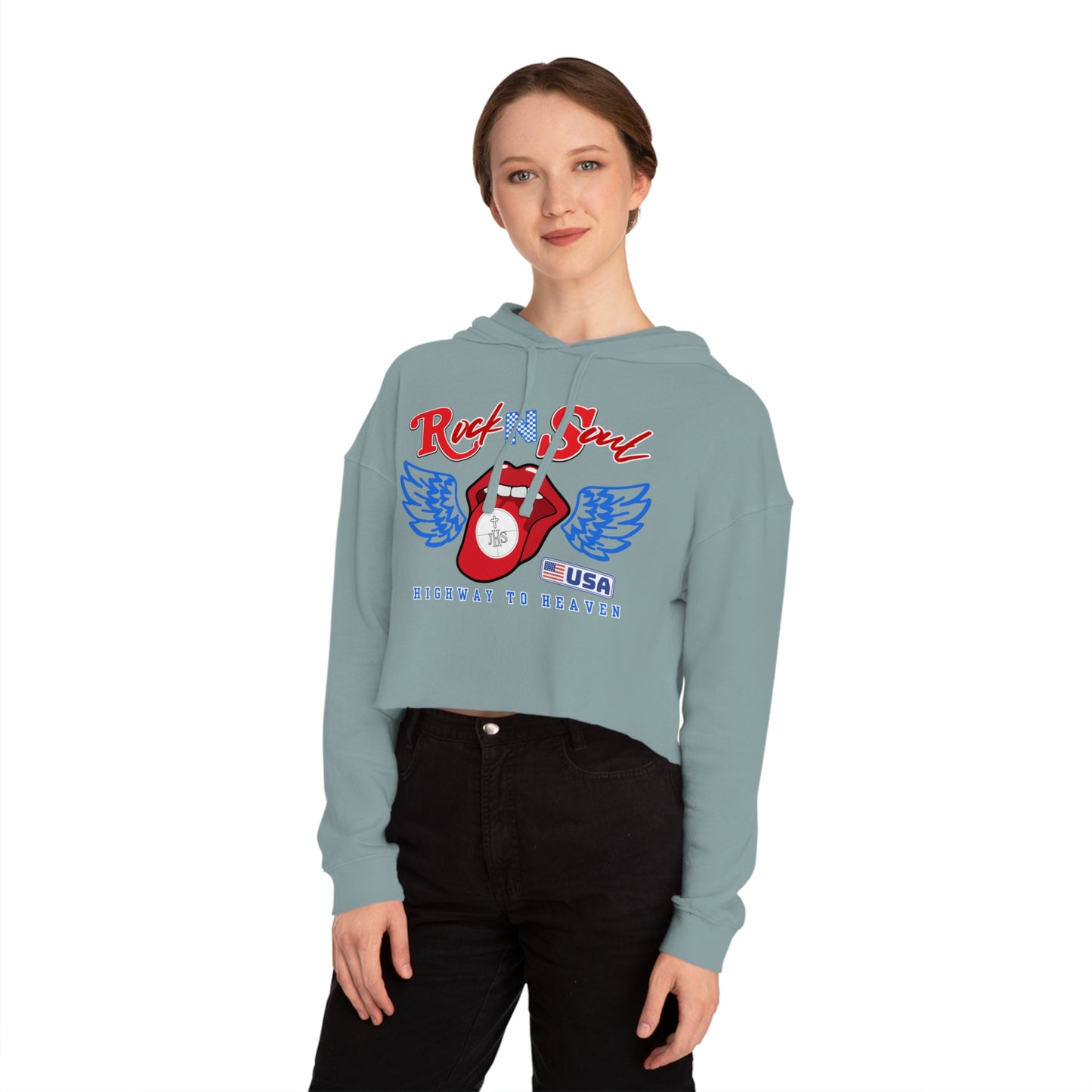 ROCK & SOUL CROP HOODIE