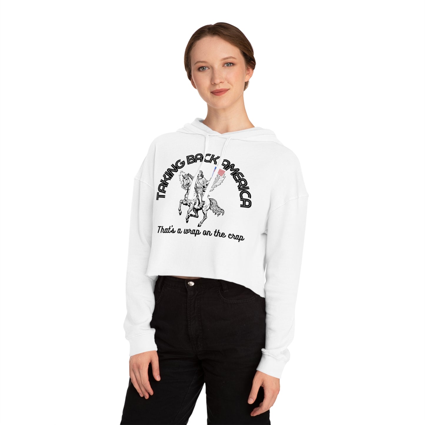 TAKING BACK AMERICA CROP HOODIE