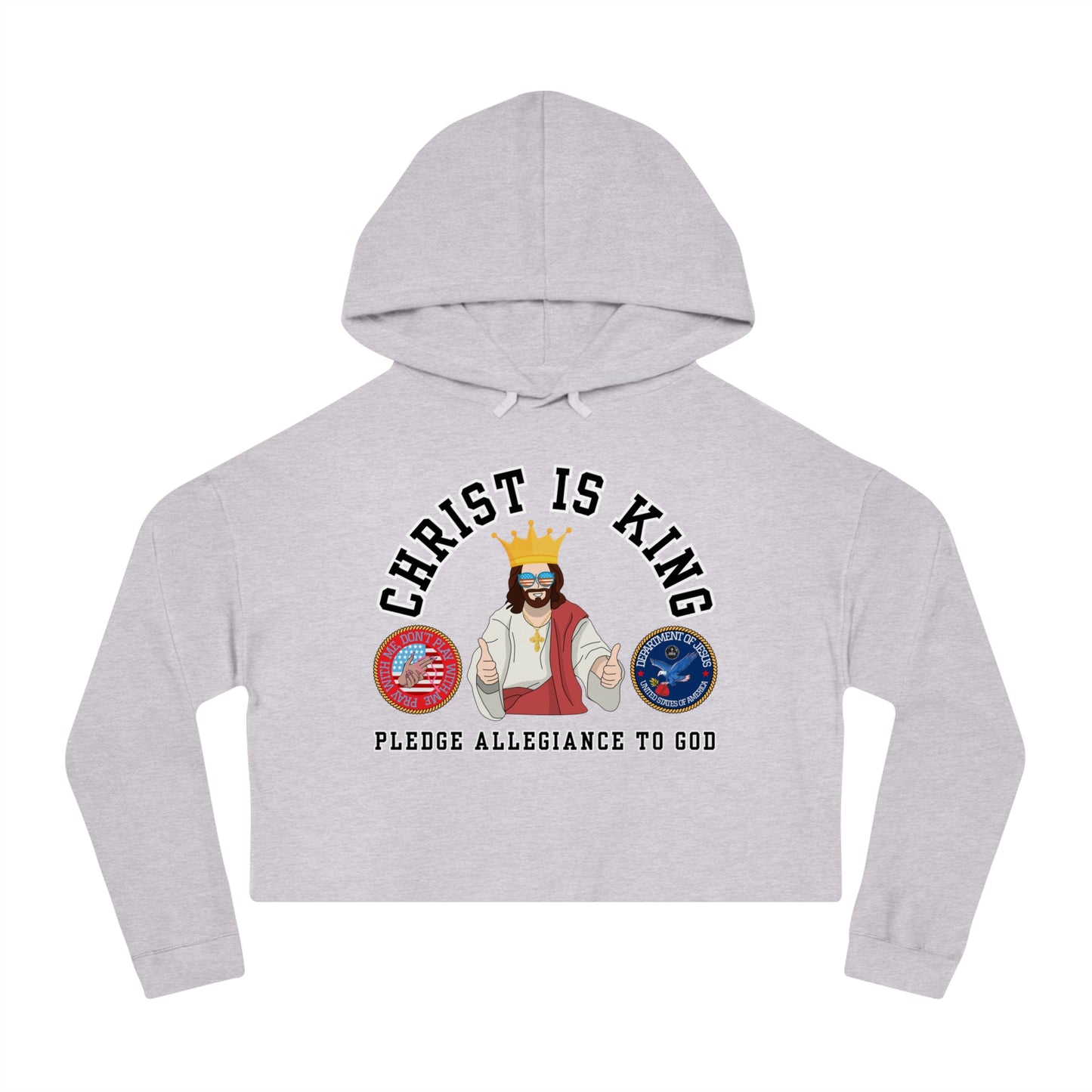 PLEDGE ALLEGIANCE TO GOD CROP HOODIE